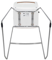Gebrauchter Barhocker / Hocker SEDUS Modell Meet Chair Orange Polsterung, Weisse Schichtholzschale, Chrom Kufenstahlgestell