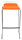 Gebrauchter Barhocker / Hocker SEDUS Modell Meet Chair Orange Polsterung, Weisse Schichtholzschale, Chrom Kufenstahlgestell