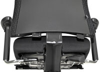 Gebrauchter Bürodrehstuhl / Schreibtischstuhl KLOEBER Modell CANOS Polsterung Schwarz, Rückenlehne gepunktet, Multifunktionaler Stuhl