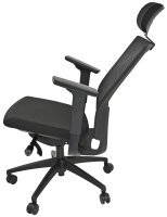 Neuer Bürodrehstuhl GOODTONE Modell VIX-Black Schwarze Fuß-Kreuz, Hohe Rückenlehne mit Kopfstütze, Schwarz Neuware 5 Jahre Garantie!