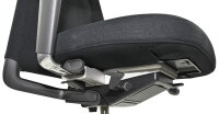 Gebrauchter Bürodrehstuhl VITRA Modell ID-TRIM, 3D-Rückenlehne, 3D-Armlehnen, Alu-Fuss-Kreuz, Sitztiefe in Schwarz