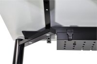 Gebrauchter Schreibtisch OKA Modell DESK LINE B160 T80cm Lichtgrau Höhenverstellbar 4-Beine Gestell in Schwarz