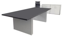 Neuer Konferenztisch HEINZE rechteckige Platte B280 T120 H73 cm Dekor nach Wahl, MDF Tischgestell Weiß oder Anthrazit