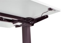 Neuer Steh- /Sitz Tisch PAUL WORKER Elektrisch Höhenverstellbar B160 T80cm Dekorplatte Lichtgrau, Schwarzes Gestell (RE-Rechtecksäulen)
