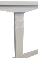 Neuer Steh- /Sitz Tisch PAUL WORKER Elektrisch Höhenverstellbar B160 T80cm Dekorplatte Weiss, Weisses Gestell (RE-Rechtecksäulen)