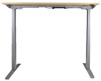 Neuer Steh- /Sitz Tisch PAUL WORKER Elektrisch Höhenverstellbar B160 T80cm Dekorplatte Ahorn, Silber Gestell (RE-Rechtecksäulen)