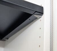 Gebrauchtes Sideboard / Querrollladenschrank SEDUS 3OH Weiss, Sockel, Dunkelnuss Deckplatte, Breite 80cm